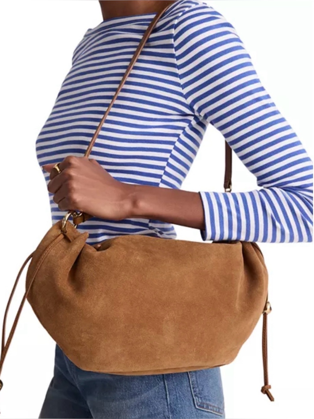 Madewell The Carmen Gatherned Shoulder Bag in Aged Cognac